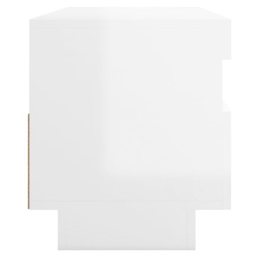 vidaXL Έπιπλο Τηλεόρασης με LED Γυαλιστερό Άσπρο 100x35x40cm