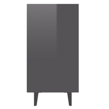 vidaXL Ραφιέρα Γυαλιστερή Γκρι 103,5x35x70cm από Επεξ. Ξύλο 1 τεμ.