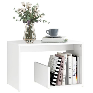 vidaXL Τραπέζι Βοηθητικό Λευκό 59x36x38cm από Επεξ. Ξύλο 1 τεμ.
