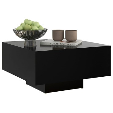vidaXL Τραπεζάκι Σαλονιού Μαύρο 60x60x31,5cm Επεξ. Ξύλο 1 τεμ.