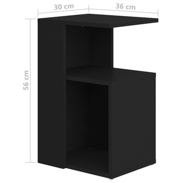 vidaXL Τραπέζι Βοηθητικό Μαύρο 36x30x56cm από Επεξ. Ξύλο 1 τεμ.