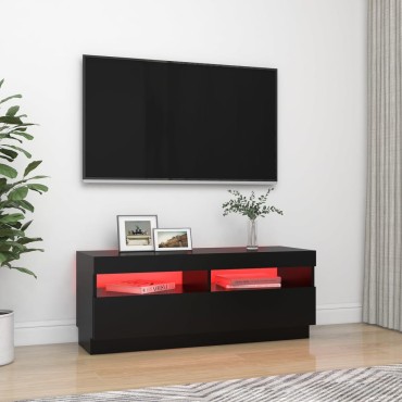 vidaXL Έπιπλο Τηλεόρασης με Φωτισμό LED Μαύρο 100x35x40cm