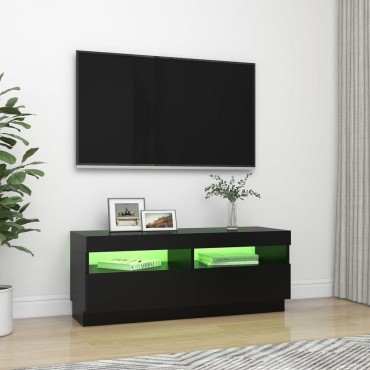 vidaXL Έπιπλο Τηλεόρασης με Φωτισμό LED Μαύρο 100x35x40cm