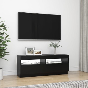 vidaXL Έπιπλο Τηλεόρασης με Φωτισμό LED Μαύρο 100x35x40cm