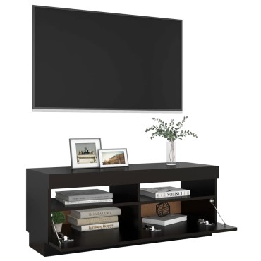 vidaXL Έπιπλο Τηλεόρασης με Φωτισμό LED Μαύρο 100x35x40cm