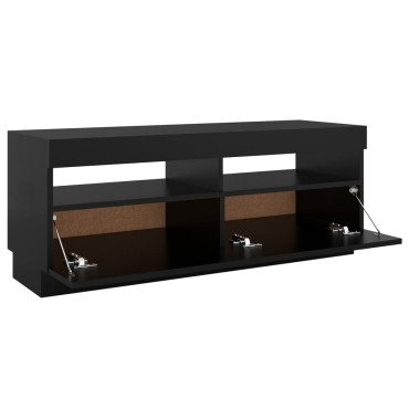 vidaXL Έπιπλο Τηλεόρασης με Φωτισμό LED Μαύρο 100x35x40cm