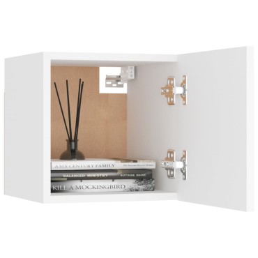 vidaXL Κομοδίνο Λευκό 30,5x30x30cm από Επεξ. Ξύλο 1 τεμ.