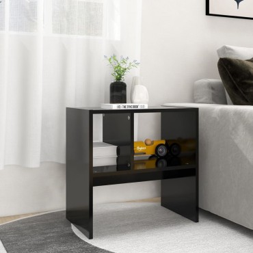 vidaXL Τραπέζι Βοηθητικό Μαύρο 50x30x50cm από Επεξ. Ξύλο 1 τεμ.