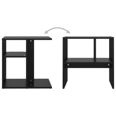 vidaXL Τραπέζι Βοηθητικό Μαύρο 50x30x50cm από Επεξ. Ξύλο 1 τεμ.
