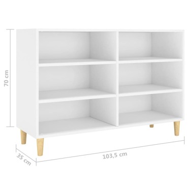 vidaXL Ραφιέρα Λευκή 103,5x35x70cm από Επεξεργασμένο Ξύλο 1 τεμ.