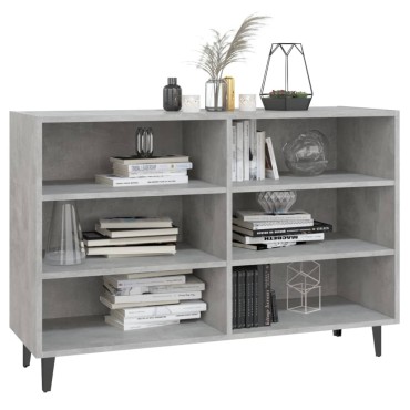 vidaXL Ραφιέρα Γκρι Σκυροδέματος 103,5x35x70cm από Επεξεργ. Ξύλο 1 τεμ.