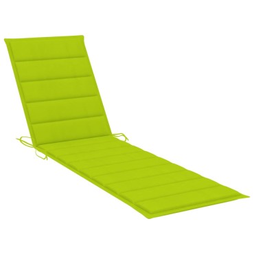 vidaXL Ξαπλώστρες 2 τεμ. από Μασίφ Ξύλο Teak με Φωτ. Πράσινο Μαξιλάρι