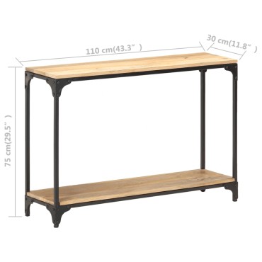 vidaXL Τραπέζι Κονσόλα 110x30x75cm από Μασίφ Ξύλο Μάνγκο 1 τεμ.