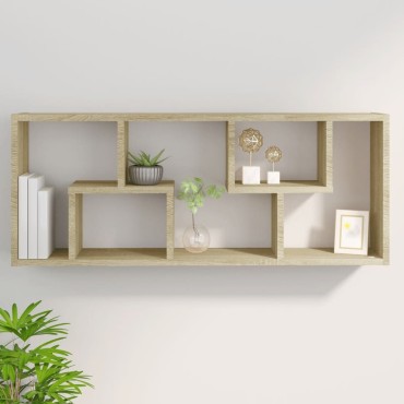 vidaXL Ραφιέρα Τοίχου Sonoma Δρυς 36x16x90cm από Επεξεργασμένο Ξύλο 1 τεμ.