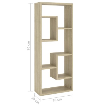 vidaXL Ραφιέρα Τοίχου Sonoma Δρυς 36x16x90cm από Επεξεργασμένο Ξύλο 1 τεμ.