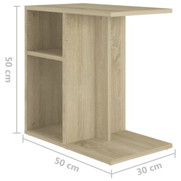 vidaXL Τραπέζι Βοηθητικό Sonoma Δρυς 50x30x50cm Επεξ. Ξύλο 1 τεμ.