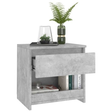 vidaXL Κομοδίνο Γκρι Σκυροδέματος 40x30x39cm από Επεξ. Ξύλο 1 τεμ.