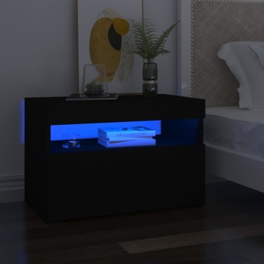 vidaXL Έπιπλο Τηλεόρασης με LED Μαύρο 60 x 35 x 40 εκ.