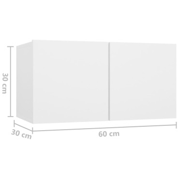 vidaXL Έπιπλο Τηλεόρασης Κρεμαστό Λευκό 60x30x30cm