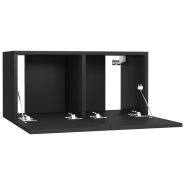 vidaXL Έπιπλο Τηλεόρασης Κρεμαστό Μαύρο 60x30x30cm