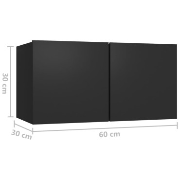 vidaXL Έπιπλο Τηλεόρασης Κρεμαστό Μαύρο 60x30x30cm