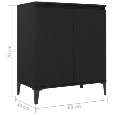 vidaXL Ντουλάπι Μαύρο 60x35x70cm από Επεξεργασμένο Ξύλο 1 τεμ.