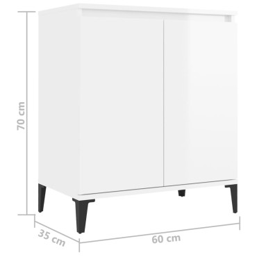 vidaXL Ντουλάπι Γυαλιστερό Λευκό 60x35x70cm από Επεξεργασμένο Ξύλο 1 τεμ.