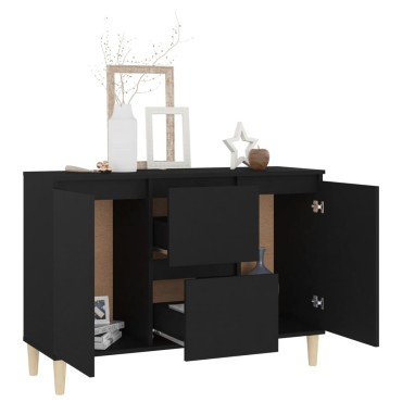 vidaXL Μπουφές Μαύρη 101x35x70cm από Επεξεργασμένο Ξύλο 1 τεμ.