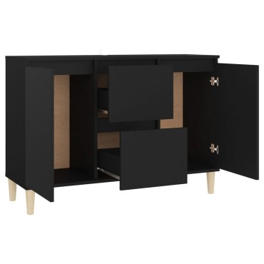 vidaXL Μπουφές Μαύρη 101x35x70cm από Επεξεργασμένο Ξύλο 1 τεμ.