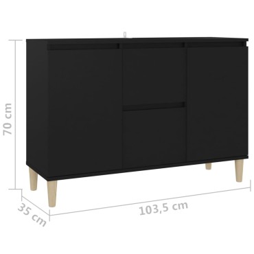 vidaXL Ραφιέρα Μαύρη 103,5x35x70cm από Μοριοσανίδα 1 τεμ.