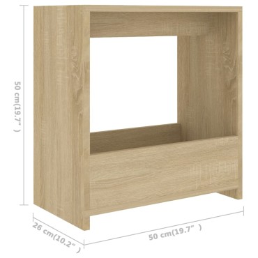 vidaXL Τραπέζι Βοηθητικό Sonoma Δρυς 50x26x50cm από Επεξ. Ξύλο 1 τεμ.