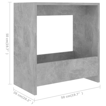 vidaXL Τραπέζι Βοηθητικό Γκρι Σκυροδέματος 50x26x50cm Επεξ. Ξύλο 1 τεμ.