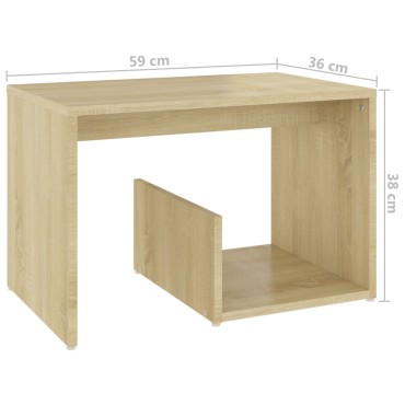 vidaXL Τραπεζάκι Βοηθητικό Sonoma Δρυς 59x36x38cm από Επεξ. Ξύλο 1 τεμ.