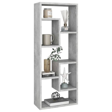 vidaXL Ραφιέρα Τοίχου Γκρι Σκυροδέματος 36x16x90cm από Επεξ. Ξύλο 1 τεμ.