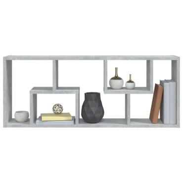 vidaXL Ραφιέρα Τοίχου Γκρι Σκυροδέματος 36x16x90cm από Επεξ. Ξύλο 1 τεμ.