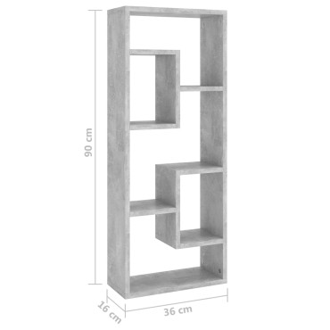 vidaXL Ραφιέρα Τοίχου Γκρι Σκυροδέματος 36x16x90cm από Επεξ. Ξύλο 1 τεμ.