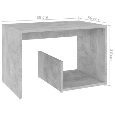 vidaXL Τραπεζάκι Βοηθητικό Γκρι Σκυροδέματος 59x36x38cm Επεξ. Ξύλο 1 τεμ.