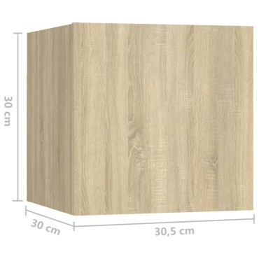 vidaXL Κομοδίνα 2 τεμ. Sonoma Δρυς 30,5x30x30cm από Επεξ. Ξύλο
