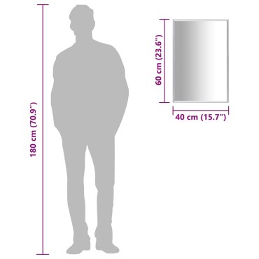 vidaXL Καθρέφτης Ασημί 60 x 40 εκ.