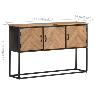 vidaXL Κονσόλα 120x30x75cm από Μασίφ Ξύλο Ακακίας 1 τεμ.