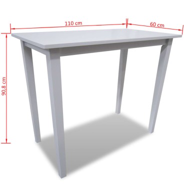 vidaXL Τραπέζι Μπαρ Λευκό Ξύλινο 110x60x90,8cm 1 τεμ.
