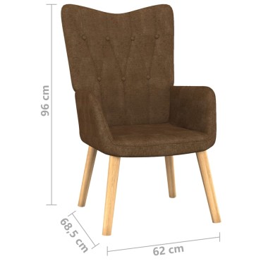 vidaXL Πολυθρόνα Relax Καφέ Υφασμάτινη με Σκαμπό 61,5x69x95,5cm 1 τεμ.