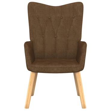 vidaXL Πολυθρόνα Relax Καφέ Υφασμάτινη με Σκαμπό 61,5x69x95,5cm 1 τεμ.