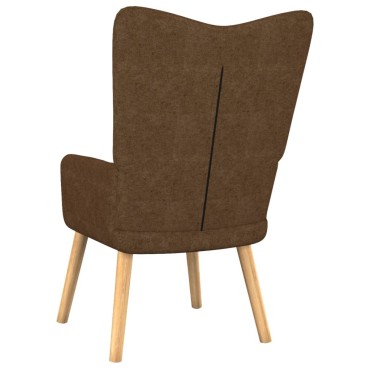 vidaXL Πολυθρόνα Relax Καφέ Υφασμάτινη με Σκαμπό 61,5x69x95,5cm 1 τεμ.
