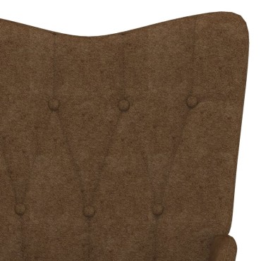vidaXL Πολυθρόνα Relax Καφέ Υφασμάτινη με Σκαμπό 61,5x69x95,5cm 1 τεμ.