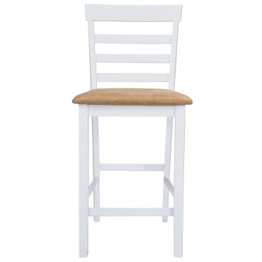 vidaXL Καρέκλες Μπαρ 2 τεμ. Λευκές Υφασμάτινες 41x49x96cm