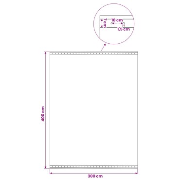 vidaXL Μουσαμάδες με Ύφανση Leno 2 τεμ. Λευκοί 4 x 3 μ. 260 γρ./μ²