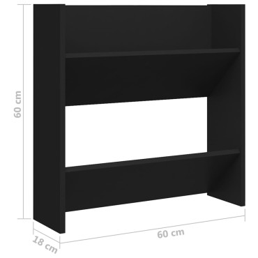 vidaXL Παπουτσοθήκες Τοίχου 4 τεμ. Μαύρο 60x18x60cm από Επεξ. Ξύλο