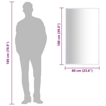 vidaXL Καθρέφτης Λευκός 100 x 60 εκ.