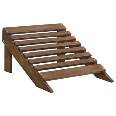 vidaXL Καρέκλα Κήπου Adirondack Διθέσια Καφέ Ξύλο Ελάτης & Υποπόδιο 119,5x147,5x89,5cm 1 τεμ.